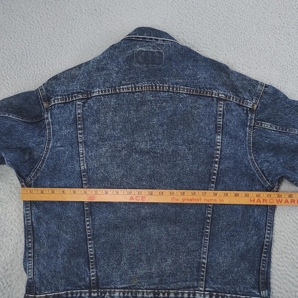Vintage Levi's Denim Trucker Jacket Mens Large Stonewash Made in USA 90s 71548 - Picture 11 of 16